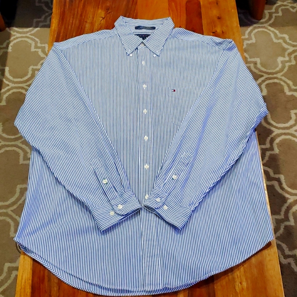 Tommy Hilfiger Denim Button Down Shirt Men's XL,  Heavy Cotton excellent